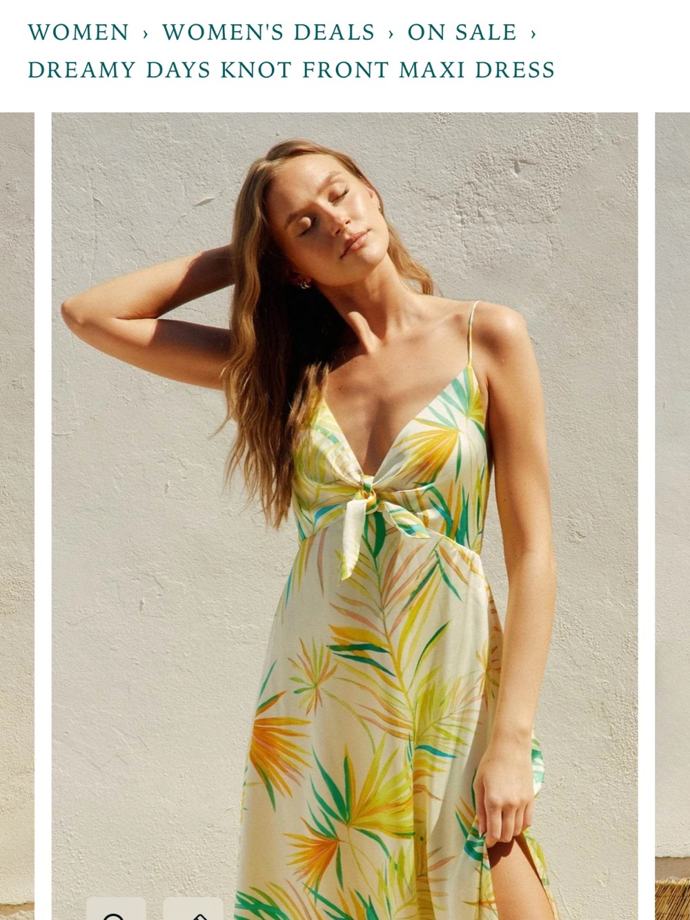 Dress Forum Knot-Front Tropical Print Maxi Dress